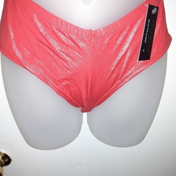Youmita Red Shimmery 34C Plunge Bra & Medium Hipster NWT - Picture 8 of 8